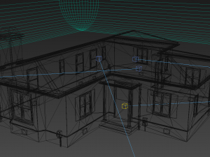 t-type white villa house in modern architecture 3D 模型