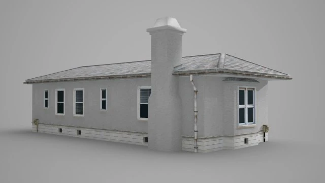 t-type white villa house in modern architecture 3D Model .c4d .max .obj .3ds .fbx .stl .blend 