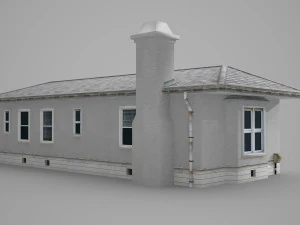 rumah vila putih tipe t dalam arsitektur modern Model 3D