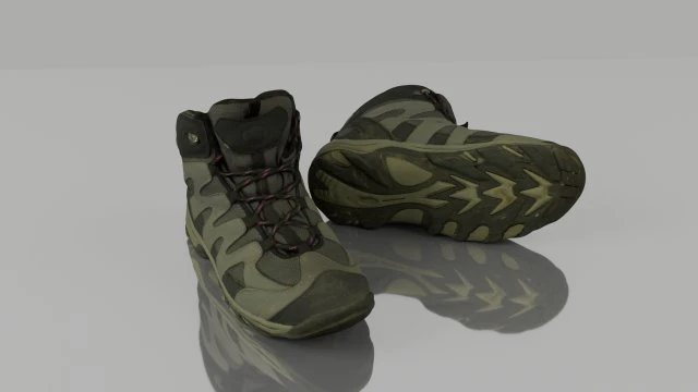 hiking boots low poly 3D Model .c4d .max .obj .3ds .fbx .stl .blend