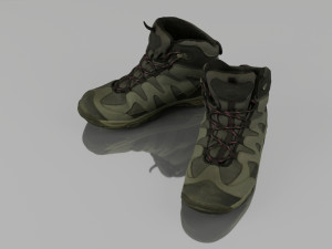 hiking boots low poly 3Dモデル
