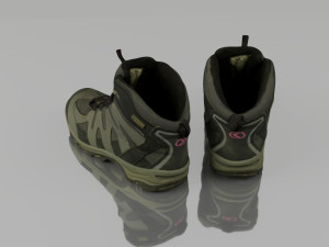 hiking boots low poly 3Dモデル