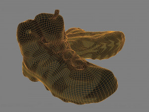 hiking boots low poly 3Dモデル