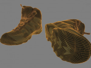 hiking boots low poly 3Dモデル
