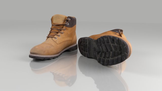 casual boots 3D Model .c4d .max .obj .3ds .fbx .stl .blend 