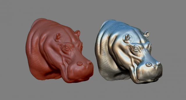 hippopotamus head 3D Print Model .c4d .max .obj .3ds .fbx .stl .blend 