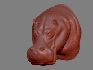 hippopotamus head 3D Print Model