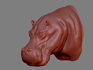hippopotamus head Modello di stampa 3D