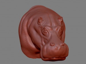 hippopotamus head Modello di stampa 3D