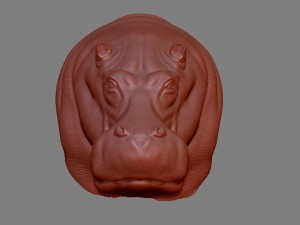 hippopotamus head Modello di stampa 3D