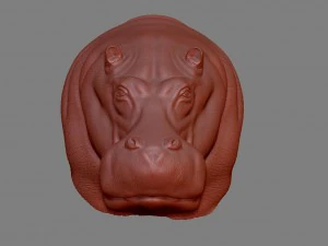 hippopotamus head 3D Print Model