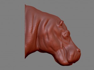 hippopotamus head Modello di stampa 3D