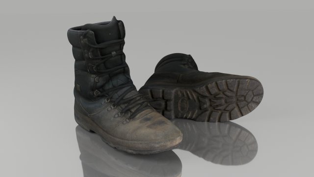 dirty boots low poly 3D Model .c4d .max .obj .3ds .fbx .stl .blend 