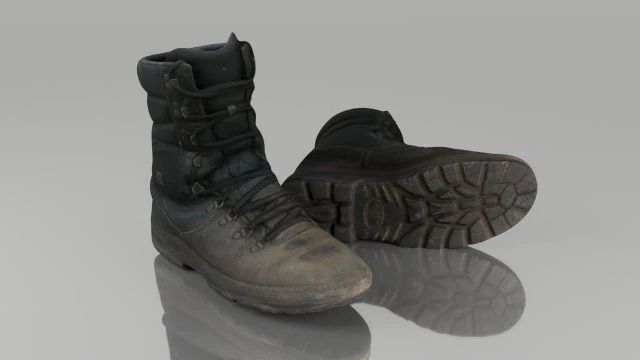 dirty boots low poly 3D Model .c4d .max .obj .3ds .fbx .stl .blend 