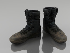 dirty boots low poly 3D Model
