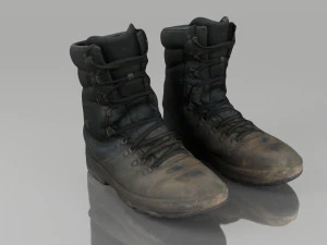 dirty boots low poly 3D Model
