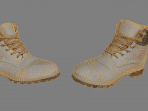 old boots low poly Model 3D