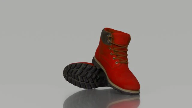 red winter boots 3D Model .c4d .max .obj .3ds .fbx .stl .blend 