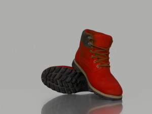 red winter boots 3D Model