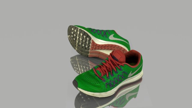 green sneakers low poly Modelo 3D .c4d .max .obj .3ds .fbx .stl .blend 