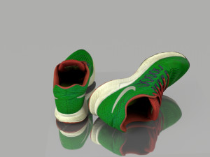green sneakers low poly Modelo 3D