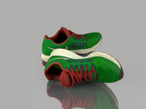 green sneakers low poly Modelo 3D