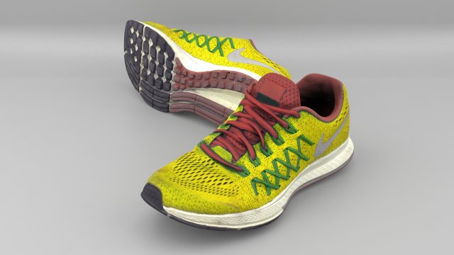 yellow shoes Model 3D .c4d .max .obj .3ds .fbx .stl .blend 