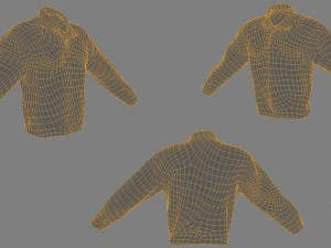 jeans jacket closed 3D Model
