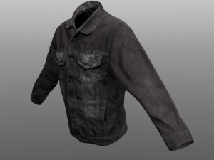 jeans jacket closed Model 3D