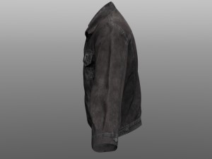 jeans jacket closed Model 3D