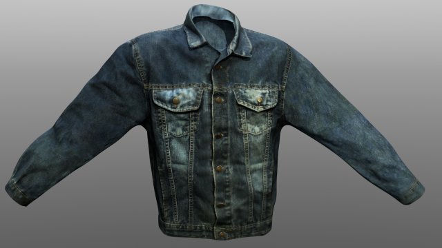 jeans jacket closed 3D Modell .c4d .max .obj .3ds .fbx .stl .blend