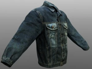 jeans jacket closed 3D Model