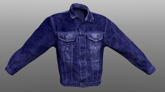 jeans jacket closed 3Dモデル .c4d .max .obj .3ds .fbx .stl .blend 