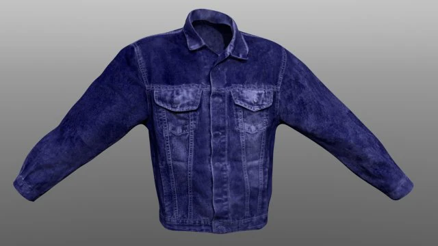 jeans jacket closed 3D Model .c4d .max .obj .3ds .fbx .stl .blend 