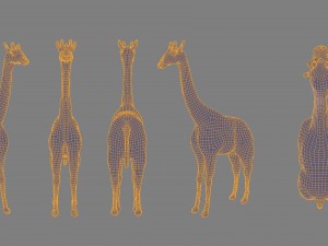 giraffe low poly model 3D Model