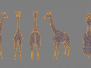 giraffe low poly model 3D Model