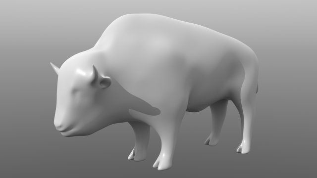 bison low poly base mesh 3D मॉडल .c4d .max .obj .3ds .fbx .stl .blend 