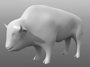 bison low poly base mesh 3D Model