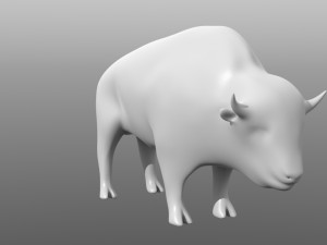 bison low poly base mesh 3D मॉडल