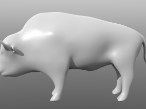 bison low poly base mesh 3D मॉडल