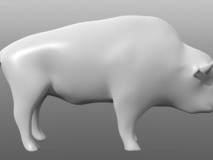 bison low poly base mesh 3D मॉडल