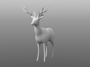 deer low poly base mesh 3D Model