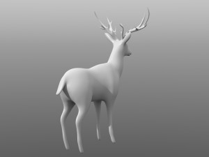 deer low poly base mesh 3D Model