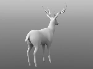 maglia di base low poly di cervo Modello 3D