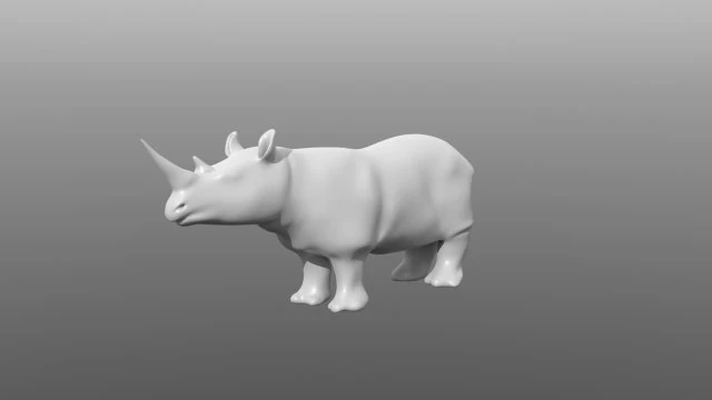 rhino low poly base mesh 3D Model .c4d .max .obj .3ds .fbx .stl .blend 