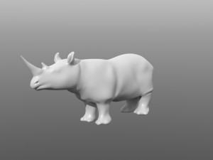 rhino low poly base mesh 3D Model