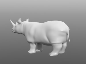 rhino low poly base mesh Modelo 3D