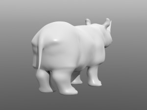 rhino low poly base mesh Modelo 3D