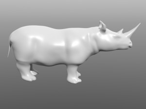 rhino low poly base mesh Modelo 3D