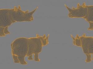 rhino low poly base mesh Modelo 3D